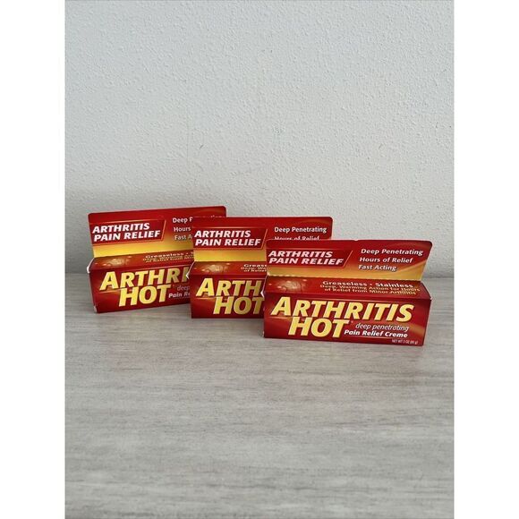 Arthritis Hot Pain Relief Creme 3 oz  x 3 Tubes Exp. 2025 - Picture 3 of 5